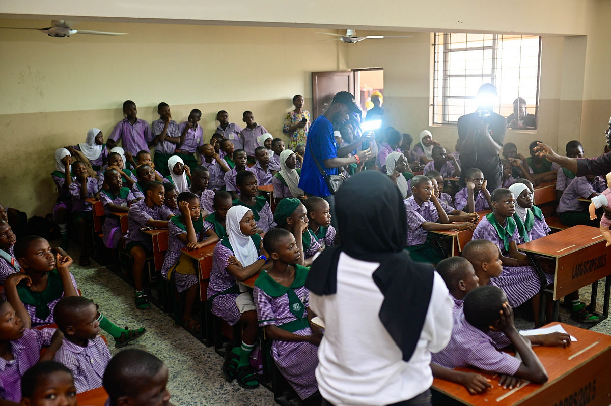 Students in a classroom supported by RTB Foundation